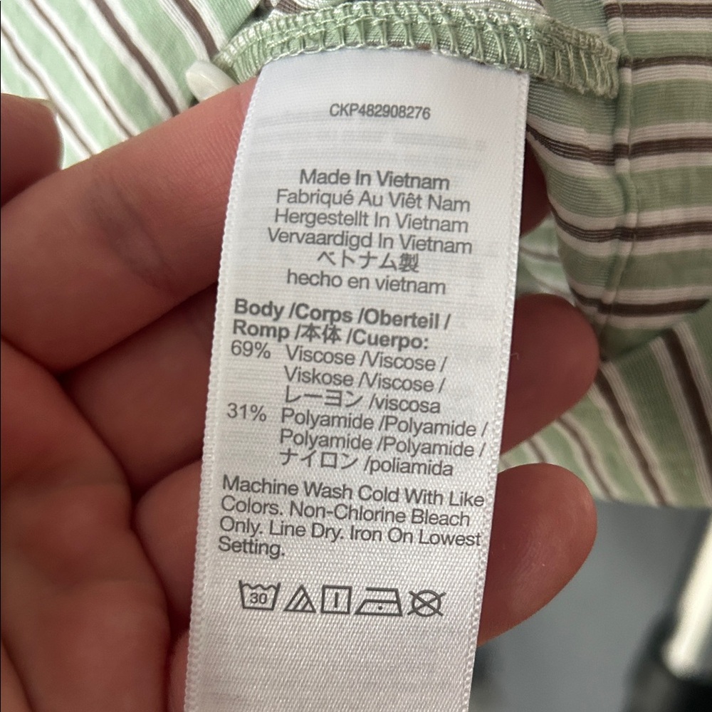 Madewell Green Striped Blouse - Picture 6 of 6
